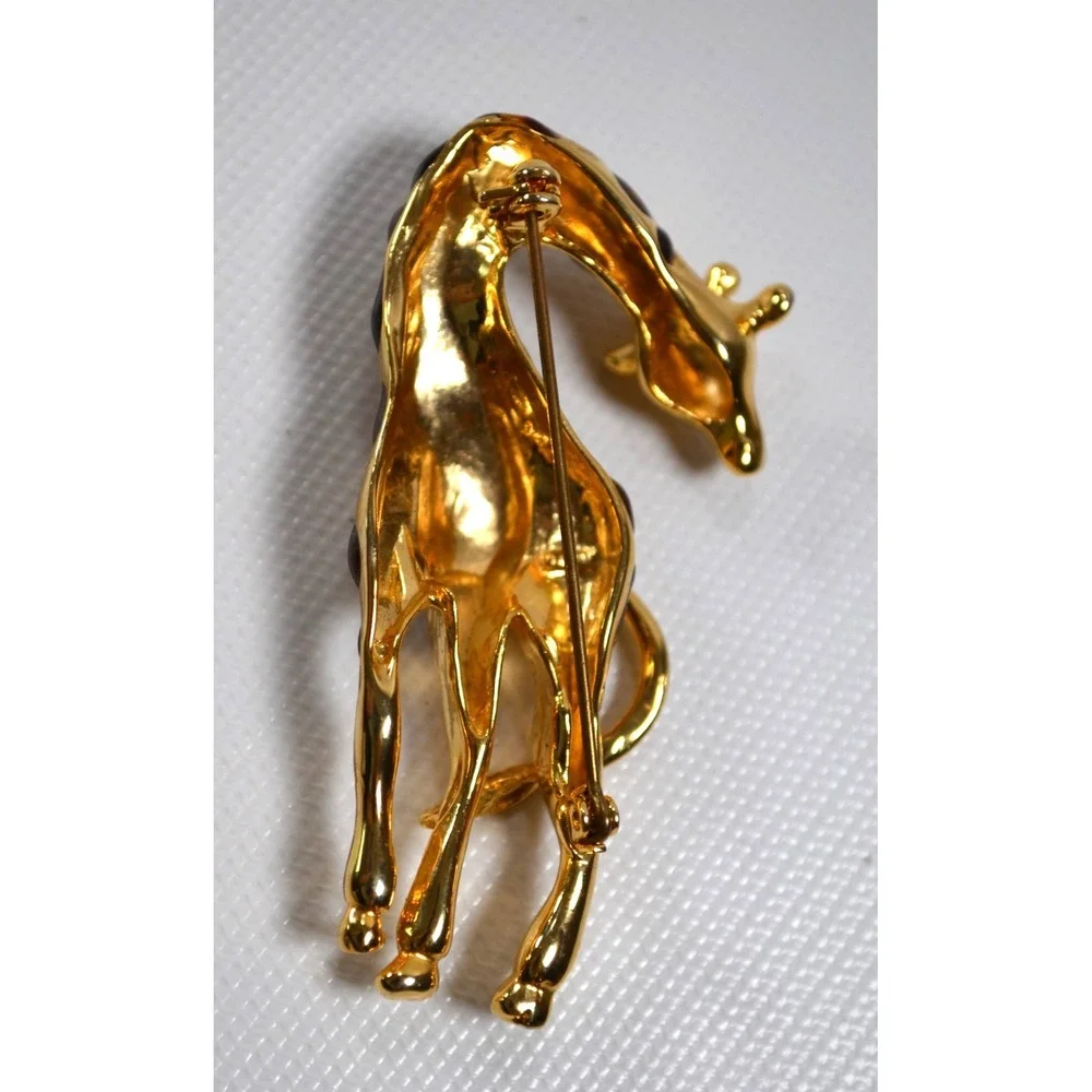 Vintage Gold Tone Giraffe Brooch / Pin  2.75